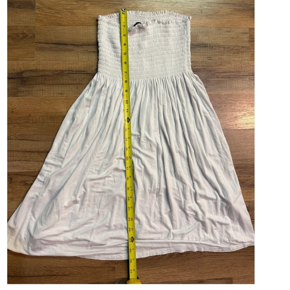 Suzy Collection Tube Dress White Smocked Strapless Coastal Boho Summer Mini Y2K - Picture 4 of 6